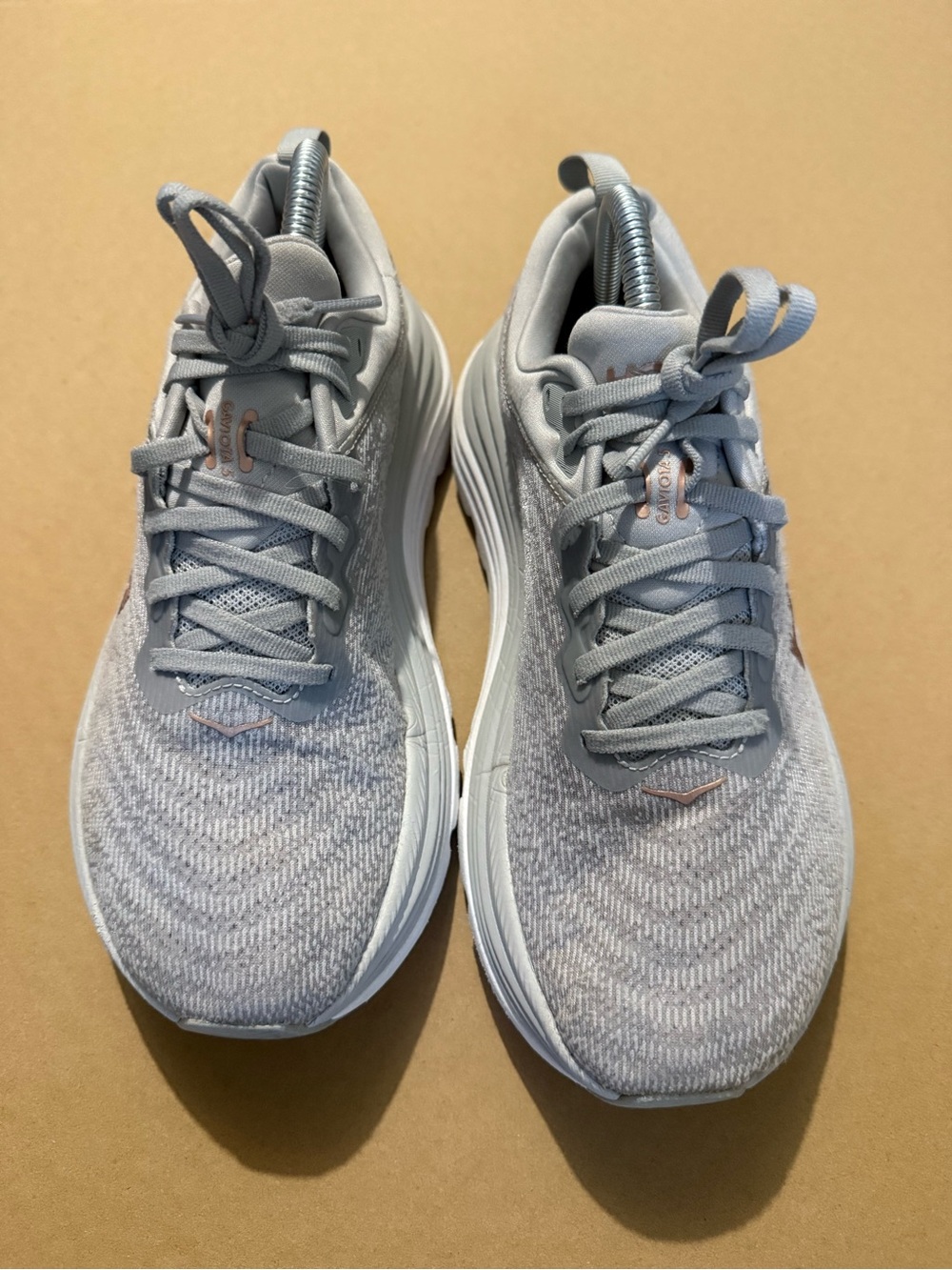 Hoka Gaviota 5 Women's Light Gray Running Shoes with Rose Logo size 9B - Picture 3 of 6
